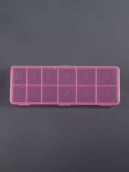 Цена за 2 шт. Органайзер для хранения мелочей, 12 секций, размер 18.4×6.7×2 см, прозрачный, розовый