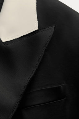 SATIN COAT WITH CONTRAST COLLAR ZW COLLECTION - Zara фото 5