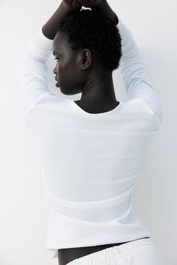 Camiseta en punto de canale - H&m фото 3