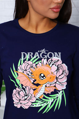 Костюм с брюками, принт, синий (954-1) - Плиона фото 7