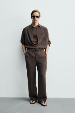 PANTAL?N FLUIDO RELAXED FIT / Marr?n