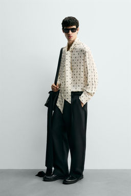 PAISLEY PRINT SHIRT WITH TIED DETAIL - Zara фото 4