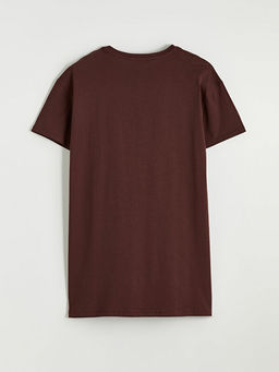 Bisiklet Yaka Bask?l? Kad?n Gecelik