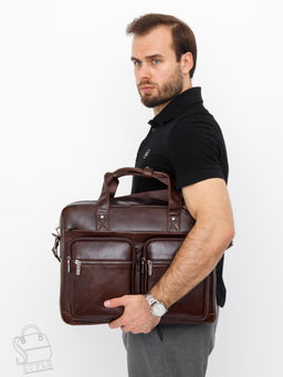 Портфель мужской кожаный 815XXL brown Fuzhiniao