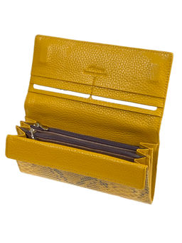 Женский кошелёк из натуральной кожи, цвет желтый - Greta фото 2
