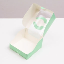 Цена за 5 шт. Коробка под бенто - торт с окном, мятный, 14?14?8 см - UPAK LAND фото 3