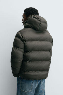 WATER-REPELLENT HOODED PUFFER JACKET - Zara фото 3