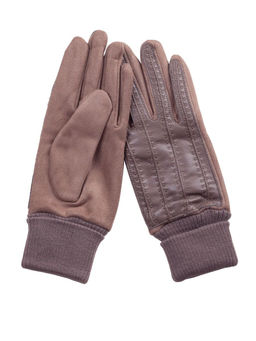 Перчатки из экокожи и шерсти