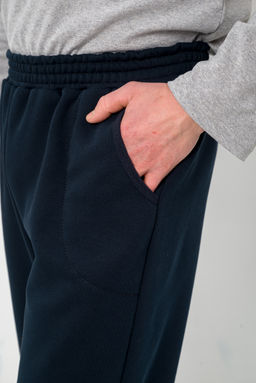 Брюки мужские на резинке из футера 3-х нитка Джокер Тёмно-синий - Амадэль фото 8