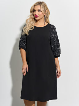 Платье 0218-2 черный муар