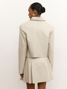 Куртка укороченная из экокожи с накладными карманами - Mollis фото 4