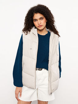 Kad?n Kap??onlu D?z ?i?me Yelek