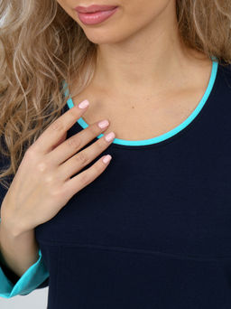 853 Туника "т.синий/бирюза"