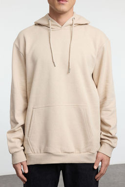 TRENDYOL MAN Un?sex Bej Regular/Normal Kesim Snoopy Orijinal Lisansl? Kapusonlu Sweatshirt TMNAW25SW00126 - Trendyolmilla фото 3
