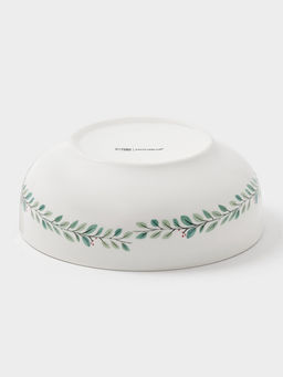 Салатник новогодний Доляна «Домашние гномики», 580 мл, 15.5×6 см, фарфор, белый