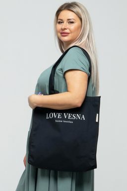 Эко сумка-шоппер из саржи "Love Vesna" (кейс), черный