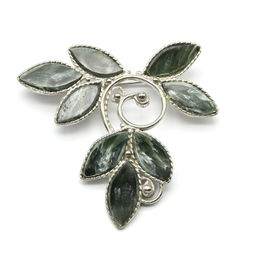 Брошь серафинит "Голубь" 49*45мм