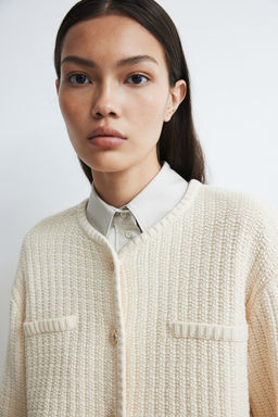 Cardigan corto en punto con textura - H&m фото 4