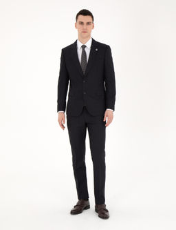 Siyah Slim Fit Tak_m Elbise
