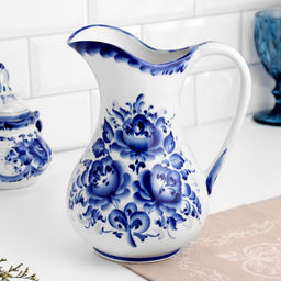 Кувшин фарфор «Аннушка», 1.5 л, 20.5 см, гжель