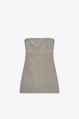 PINSTRIPE STRAPLESS DRESS - Zara фото 18
