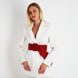 Ремень женский, ширина 8 см, на затяжке, цвет красный - Simaland фото 2