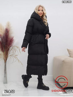Женская зимняя длинная куртка с капюшоном