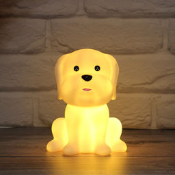 Ночник iLikeGift "Sitting dog", white (7*11 см)