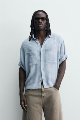 CAMISA RELAXED FIT ESTRUCTURA TEXTURA / Celeste - Zara фото 2