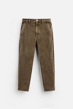 CORDUROY CARROT FIT TROUSERS - Zara фото 41