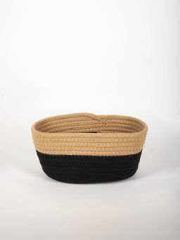Корзина черное дно M ,цвет беж, арт JH-02223
