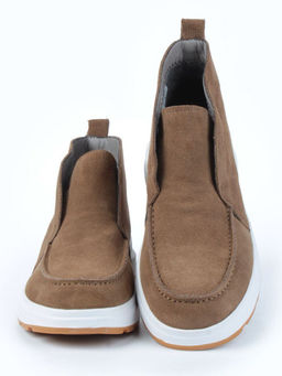 01-5280-11 BROWN Ботинки демисезонные женские (натуральная замша, байка)