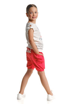 Комплект для девочки с шортами UD 3338/0475 коралловый - Mini maxi фото 3