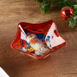 Соусник новогодний стеклянный Дед Мороз, 10.8?10.3 см, 80 мл