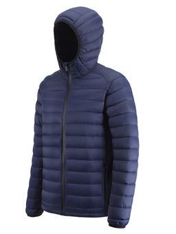 Куртка мужская гибридная стёганая с капюшоном с графеновой подкладкой темно-синего цвета 9621_1TS