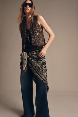 ZW COLLECTION BEADED EMBROIDERED WAISTCOAT