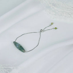 Браслет регулируемый с Моховым агатом