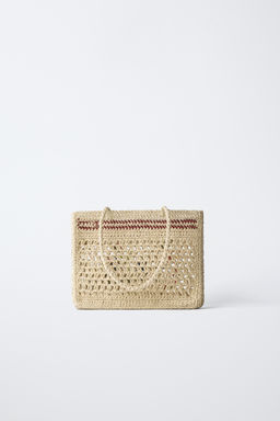 SHOPPER RAFIA FLORES / Blanco Crudo - Zara фото 5