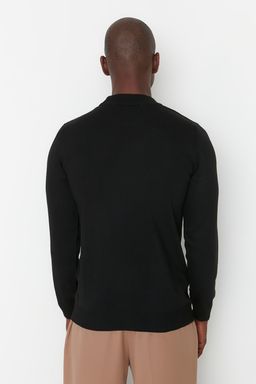 TRENDYOL MAN Siyah Slim Fit Dar Kesim Yar?m Bal?kc? Yaka Basic Kazak TMNAW21KZ0758 - Trendyolmilla фото 5