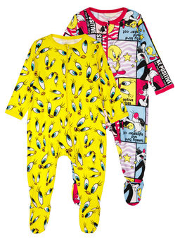 12449049 Комбинезон детский трикотажный для девочек, 2 шт в комплекте