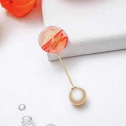 Цена за 3 шт. Основа «Брошь-игла» с шариком d=1,2 см (набор 5 шт.), L=5 см, площадка 1,5 см, цвет золото