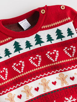 Bisiklet Yaka Y?lba?? Temal? K?z Bebek Kazak ve Tayt