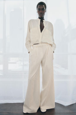 ZW COLLECTION PLEATED WIDE-LEG TROUSERS - Zara фото 2