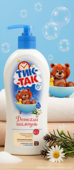 ТИК-ТАК шампунь Комплекс трав и Пантенол 0+ фл.350мл с дозатором