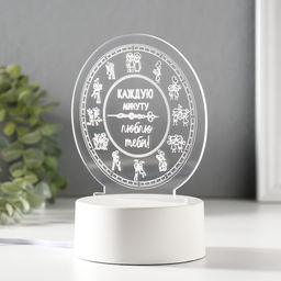 Светильник 3D RISALUX Каждую минуту люблю тебя, LED-ночник, RGB, от сети