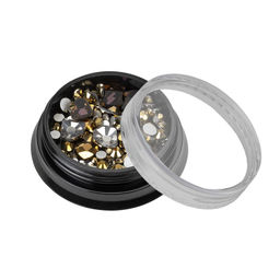 Nail Art Стразы для маникюра, золотистый, микс форм C-02  фото 2