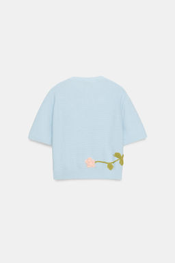 JERSEY PUNTO FLORES MANGA CORTA / Azul claro - Zara фото 7