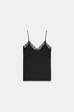 SATIN TOP WITH LACE - Zara фото 7