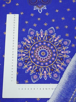 Ситец Восточные узоры (Гол.платок 0.95м*0.95м) цв.васильковый, ш.0.95м, хлопок-100%, раппорт 1м - Купава фото 6