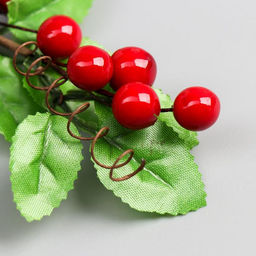 Цена за 24 шт. Декор для творчества, веточка с 7-ю ягодками, 20?5 см